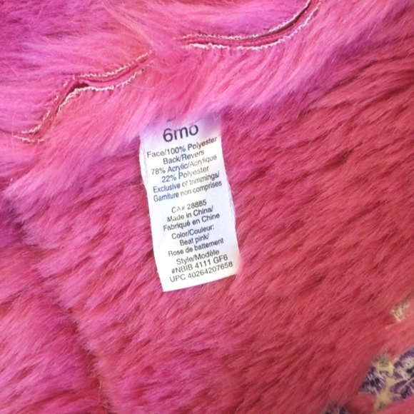 george floral embroidered faux fur faux suede toggle vest 6 months baby girl - Picture 5 of 8